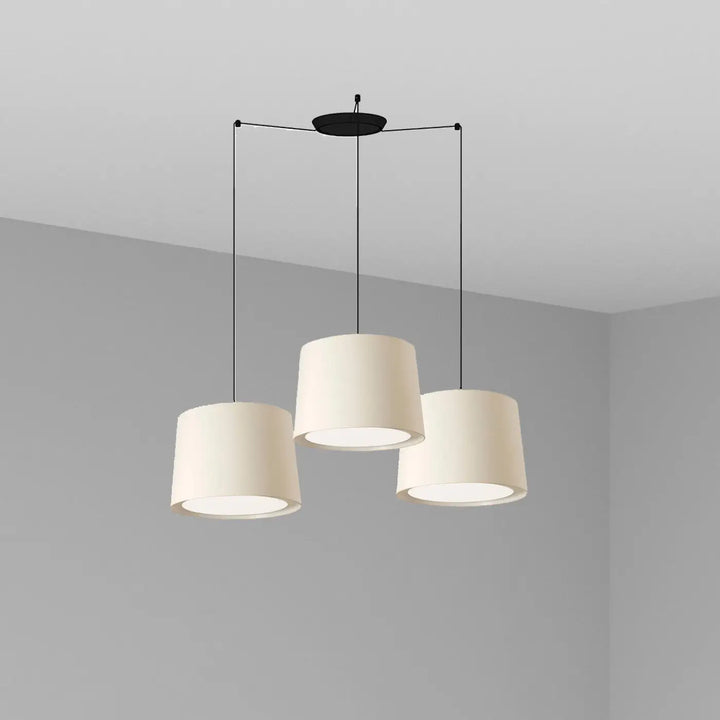 Suspension Conga 3 lumières abat-jour blanc de Faro Barcelona