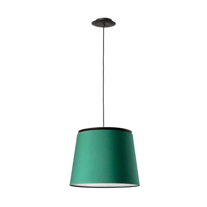 Suspension Savoy noire à abat-jour vert de Faro Barcelona