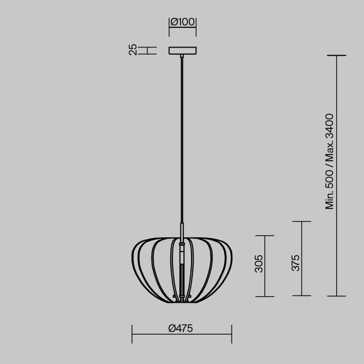Suspension luminaire cambio en aluminium noir avec design sphérique segmenté et hauteur réglable au-dessus d’une table