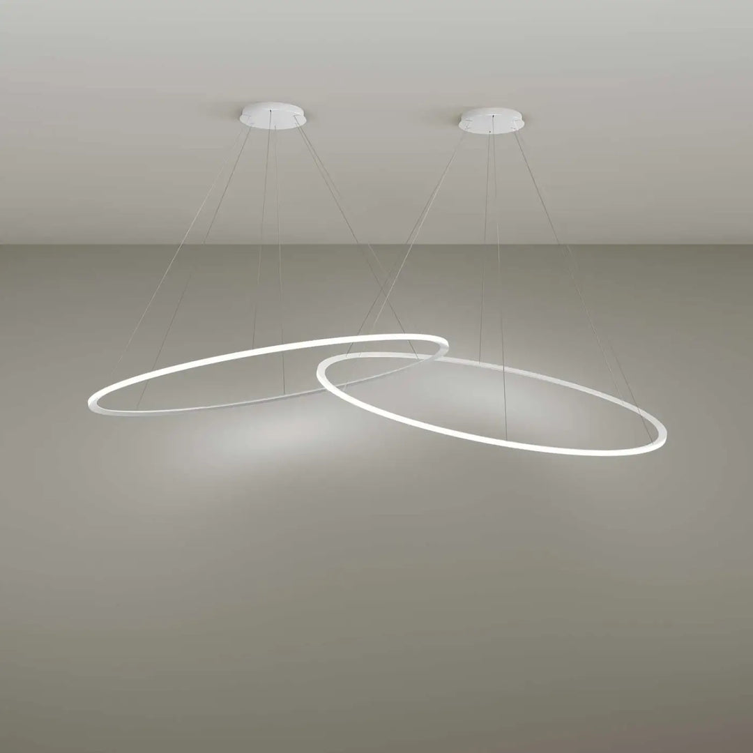 Suspension Circular anneau LED en aluminium blanc #couleur_blanc