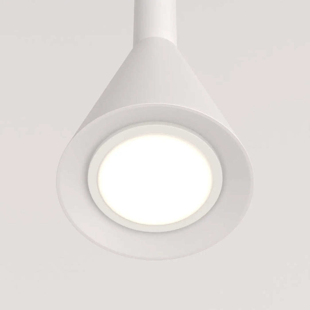 Suspension luminaire arrow blanc conique avec culot gu10 lumineux pour éclairage au-dessus d’un îlot moderne