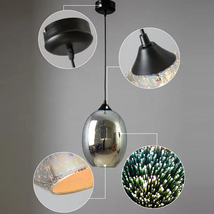 Suspension artistique a effet scintillant pour intérieur chic et design