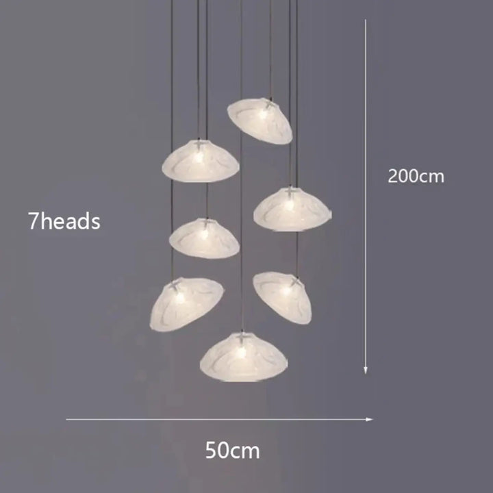 Suspension Artistique Moderne À Galets Flottants Blancs

