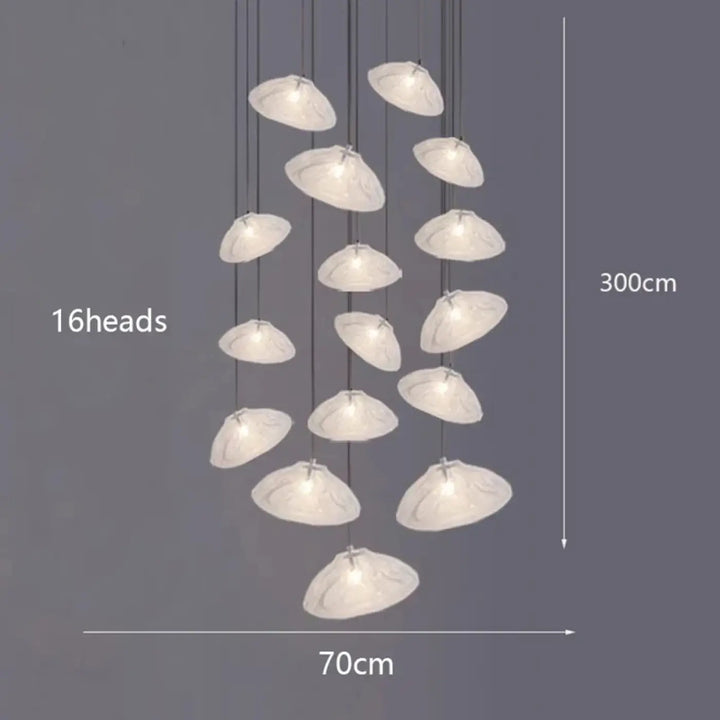 Suspension Artistique Moderne À Galets Flottants Blancs

