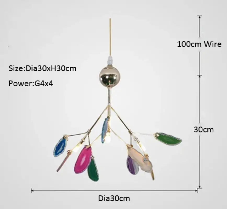 Suspension en verre style moderne doré multicolor chic