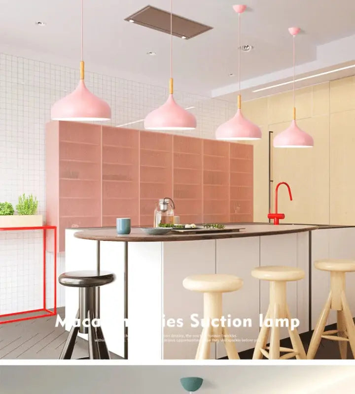 New Modern Pendant Lamps Macaroon Chandelier for Restaurant Bedroom Hanging Lights Aluminum Single Chandelier Office