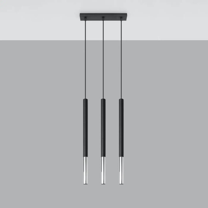 Suspension Mozaica noire à embout chromé, éteinte