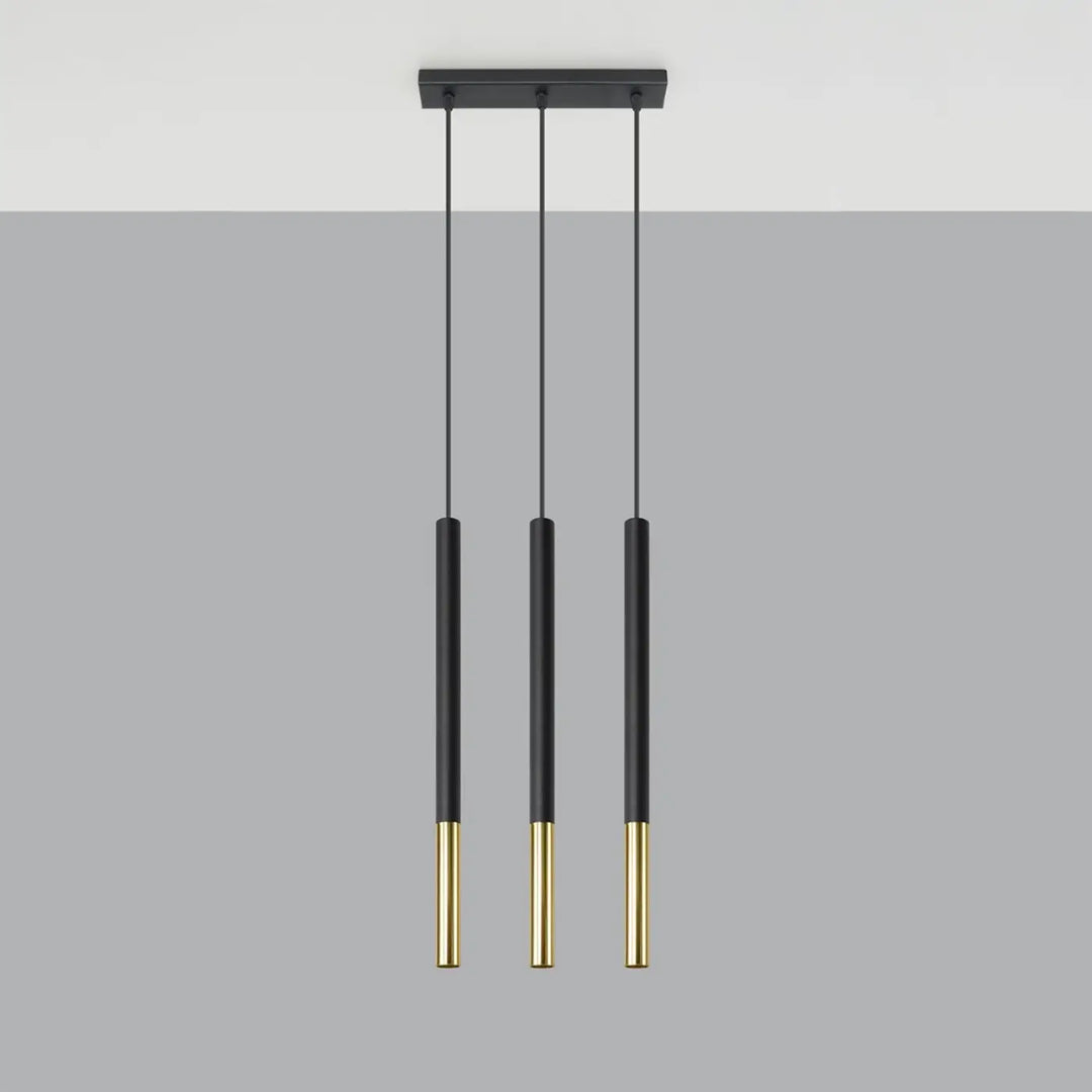 Suspension Mozaica noire à embout doré, éteinte