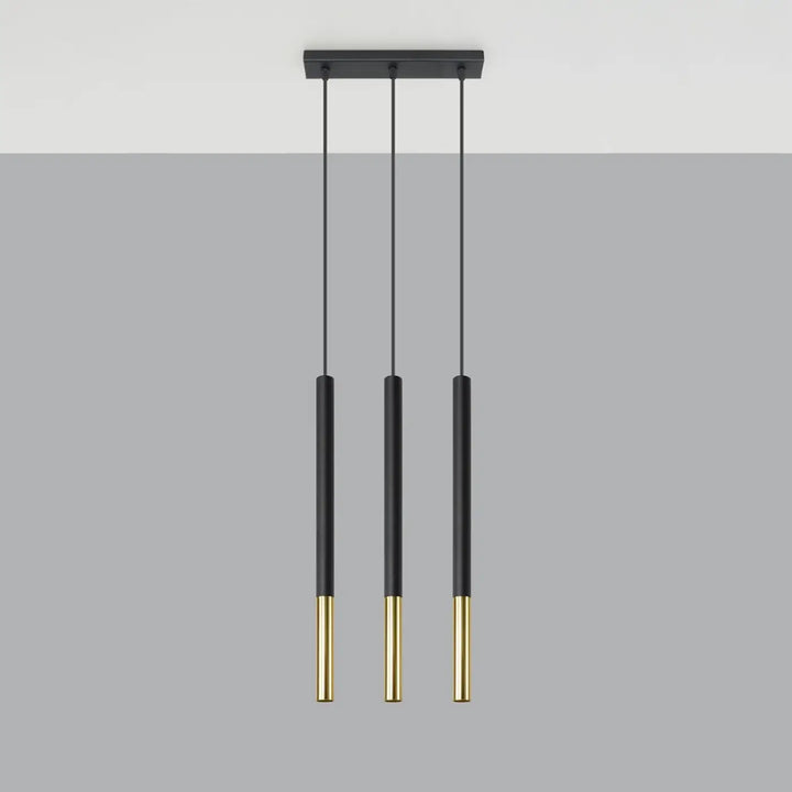Suspension Mozaica noire à embout doré, éteinte