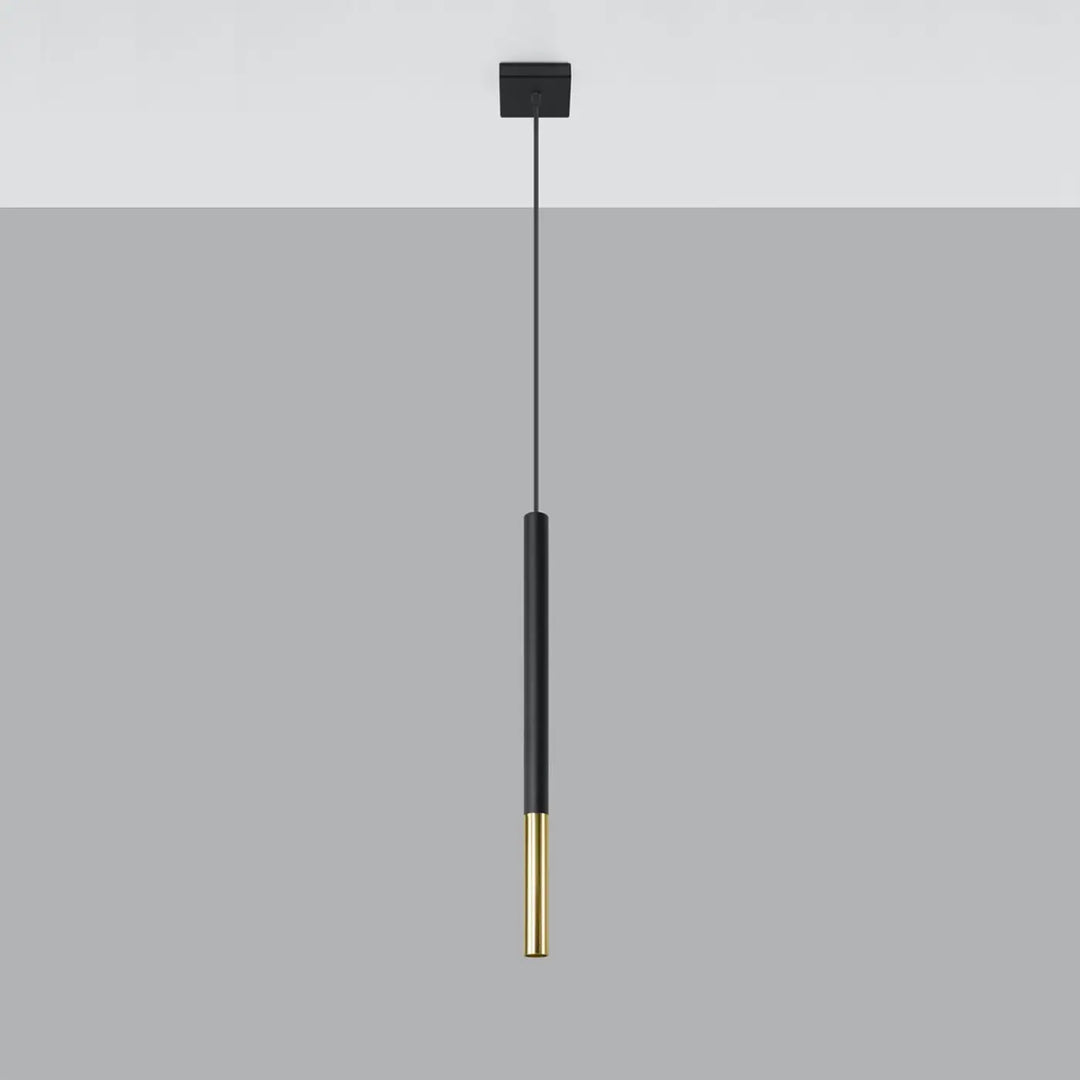 Suspension Mozaica noire à embout doré, éteinte