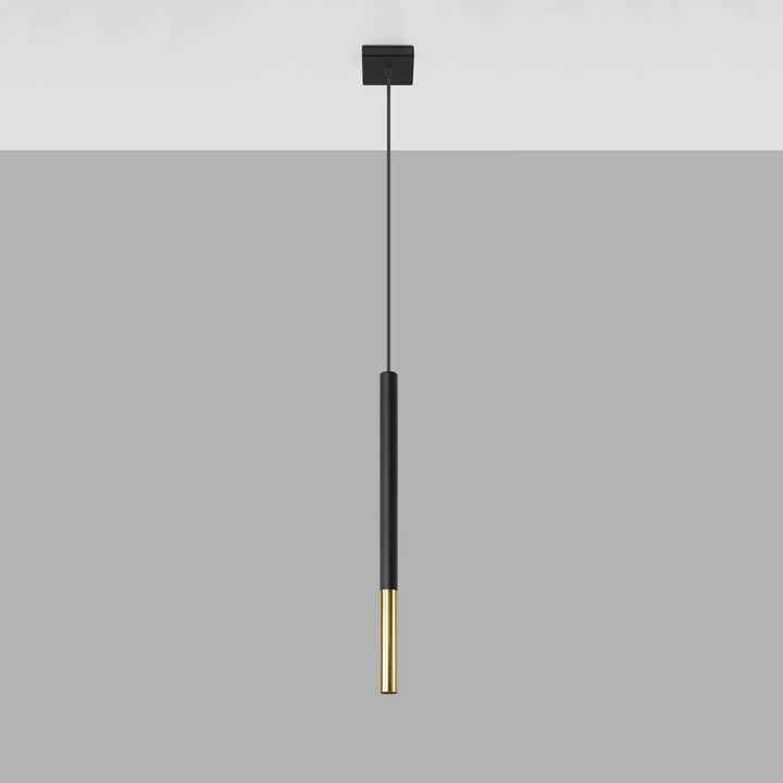 Suspension Mozaica noire à embout doré, éteinte