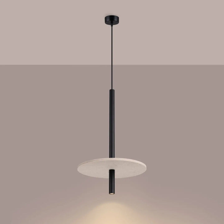 Suspension beige/noir allumée