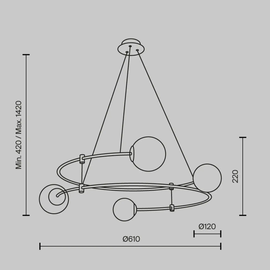 Suspension luminaire balance avec verre opale et arches dorées en métal minimaliste moderne pour éclairage intérieur
