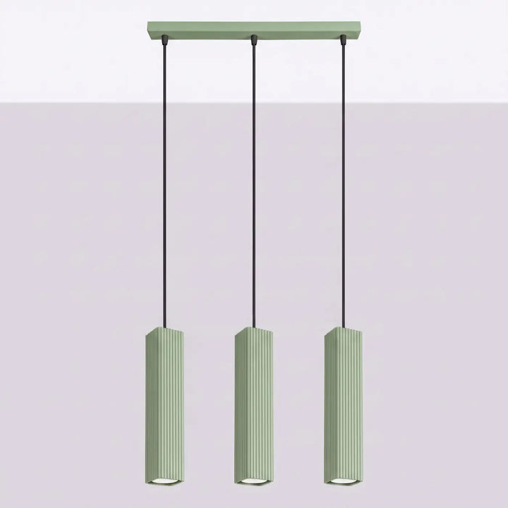 Suspension Rayo sauge en ligne à 3 tubes cannelés, éteinte
