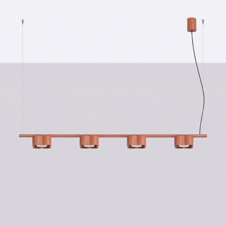Suspension Ovio ocre rouge en aluminium, éteinte