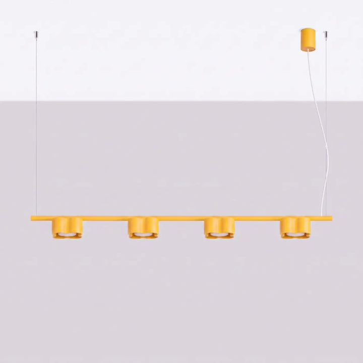 Suspension Ovio jaune en aluminium, éteinte