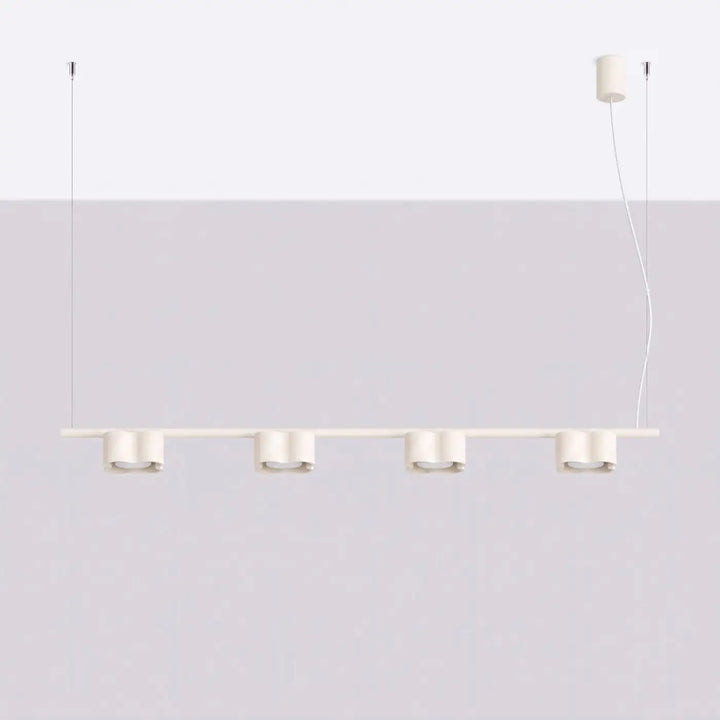 Suspension Ovio beige en aluminium, éteinte