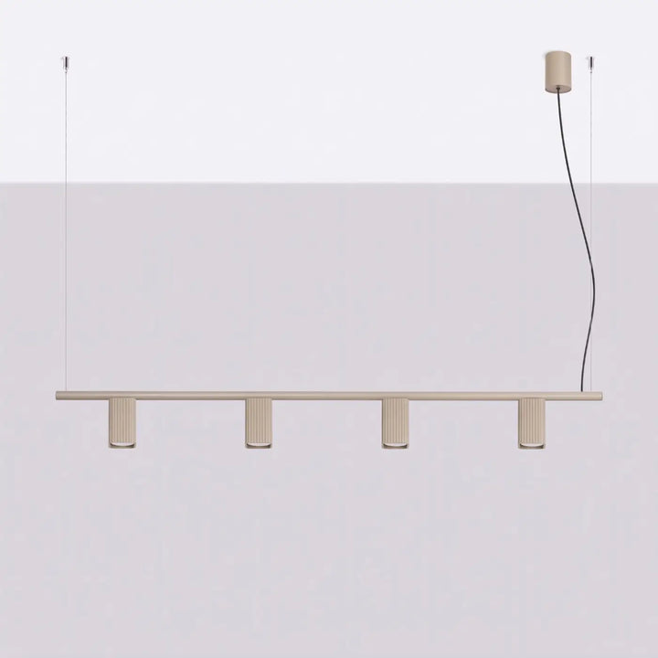 Suspension Rayo taupe en aluminium, éteinte