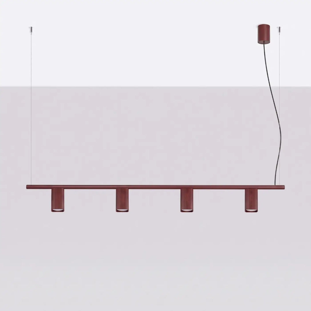 Suspension Rayo bordeaux en aluminium, éteinte