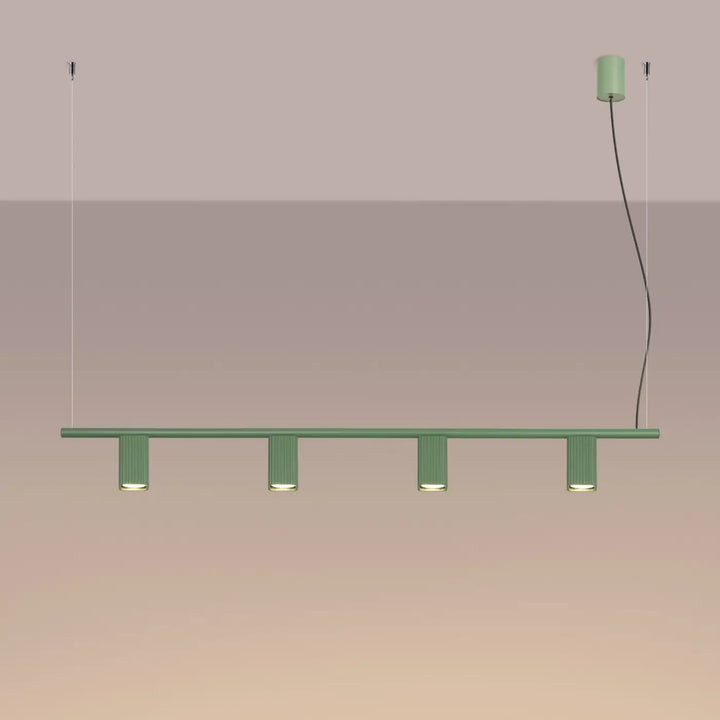 Suspension Rayo sauge en aluminium, allumée