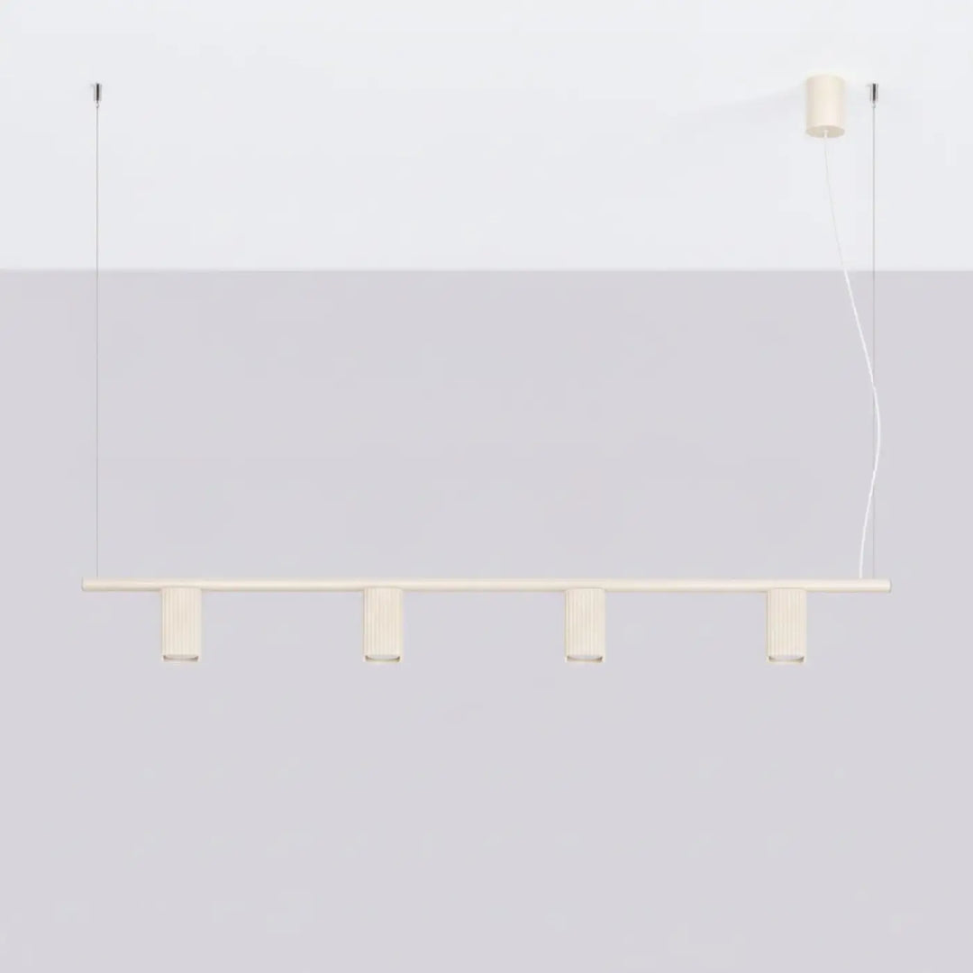 Suspension Rayo beige en aluminium, éteinte