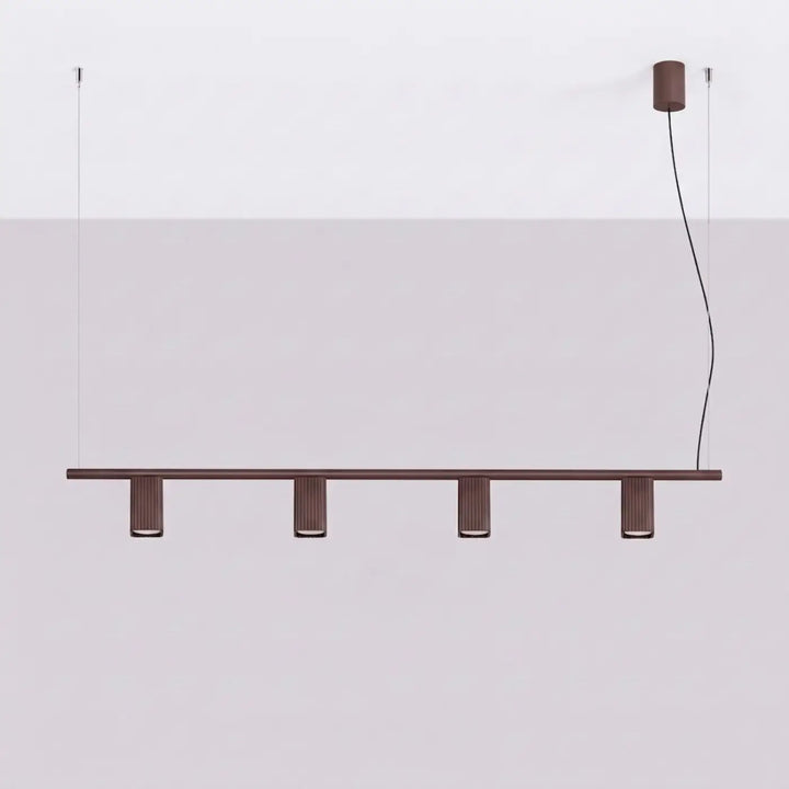 Suspension Rayo marron en aluminium, éteinte