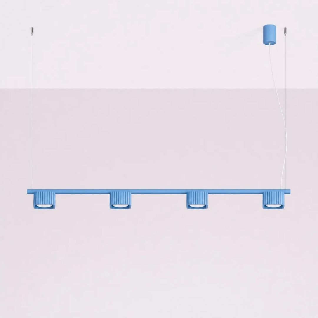 Suspension Riff bleu azur en aluminium, éteinte