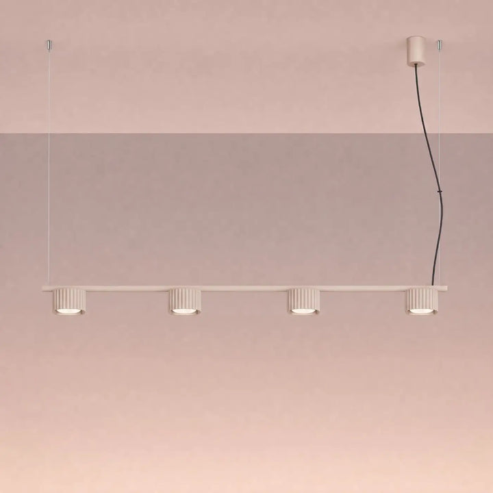 Suspension Riff taupe en aluminium, allumée