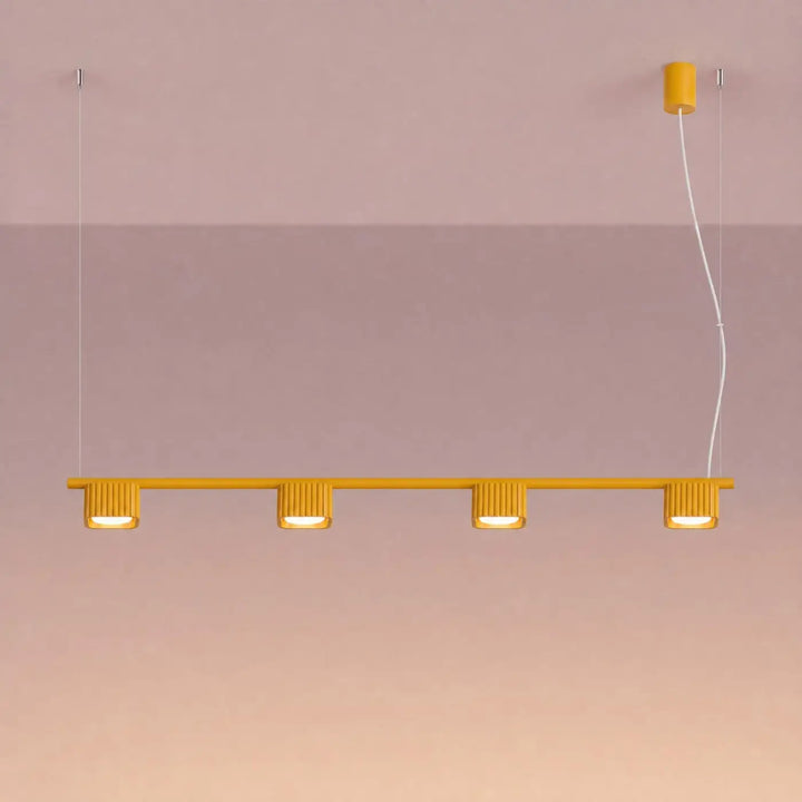 Suspension Riff jaune en aluminium, allumée