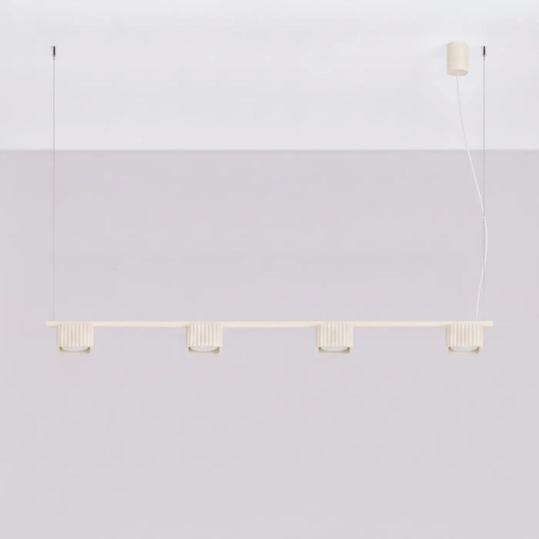 Suspension Riff beige en aluminium, éteinte
