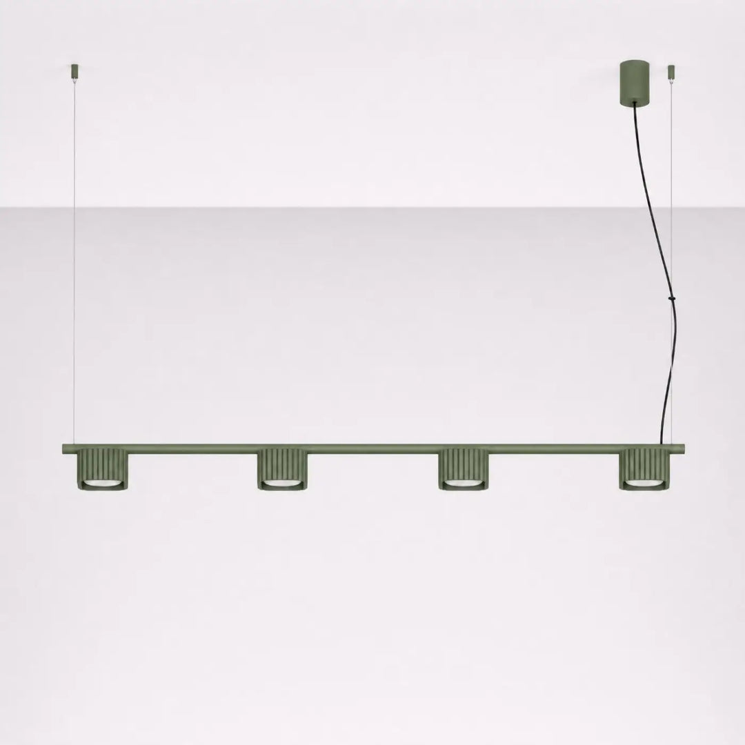 Suspension Riff vert olive en aluminium, éteinte