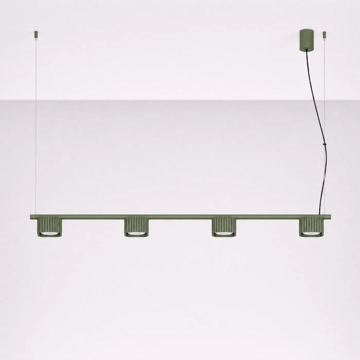 Suspension Riff vert olive en aluminium, éteinte