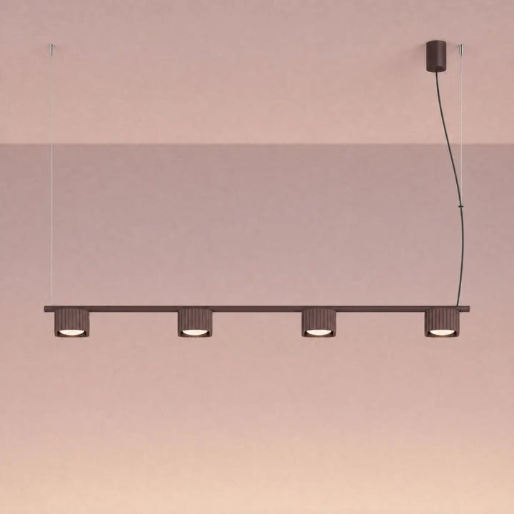 Suspension Riff marron en aluminium, allumée