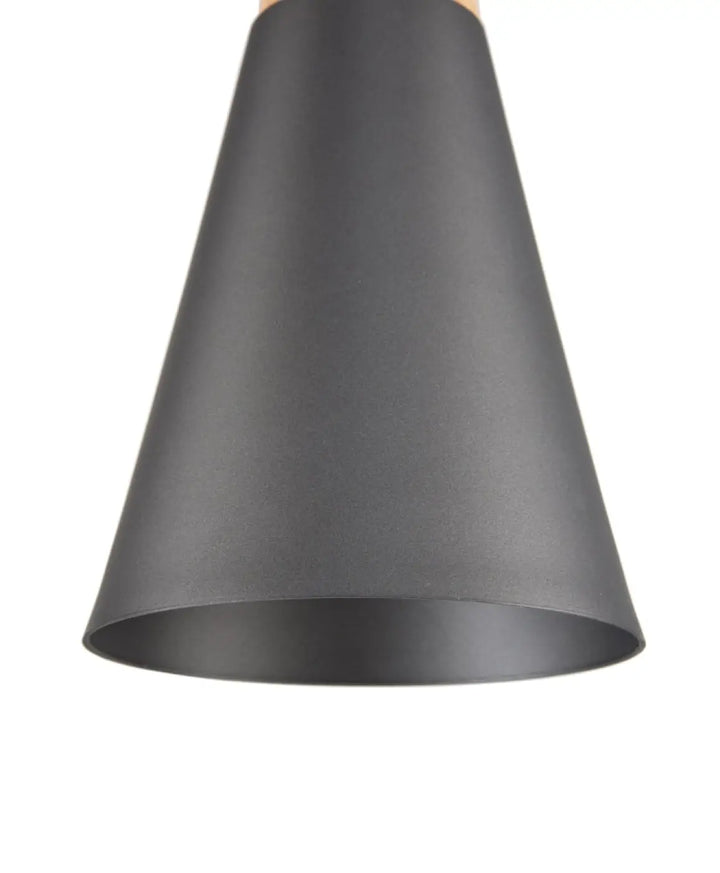 Suspension luminaire bicon es abat-jour conique noir mat en métal minimaliste pour salle à manger au-dessus d’une table