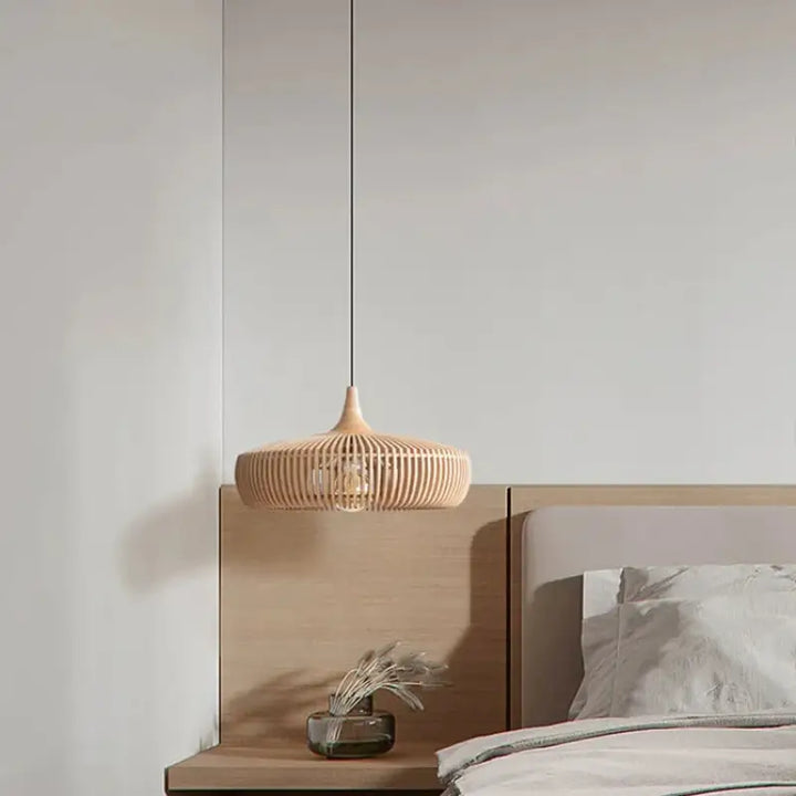 Suspension En Bois Clair Design Naturel Élégant

