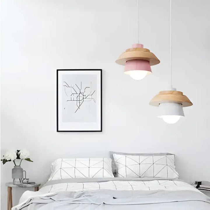 Suspension bois et couleur design scandinave en bois naturel