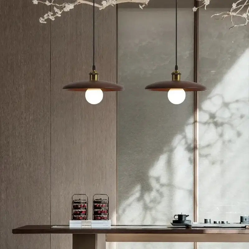 Simple Original Solid Wood Chandelier Restaurant Bedroom Tea Room Corridor Aisle Bar Pendant Light Creative Three-color