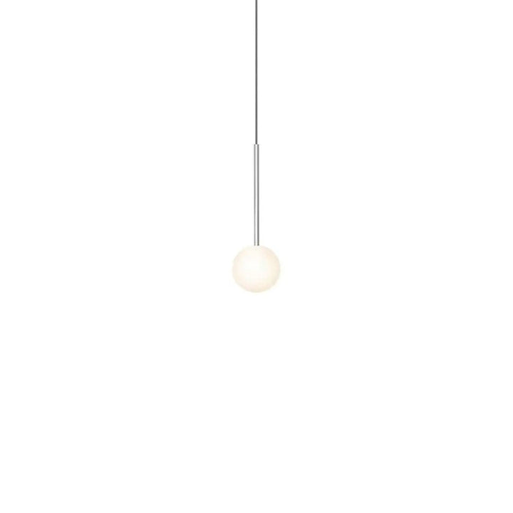 Suspension Bola Sphere chromée, globe en verre opale de 10 cm