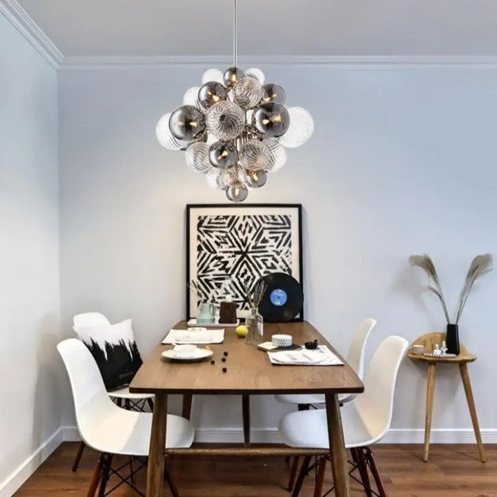 Suspension Boule Noire En Verre Élégant