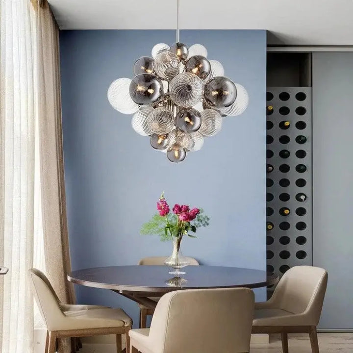 Suspension Boule Noire En Verre Élégant