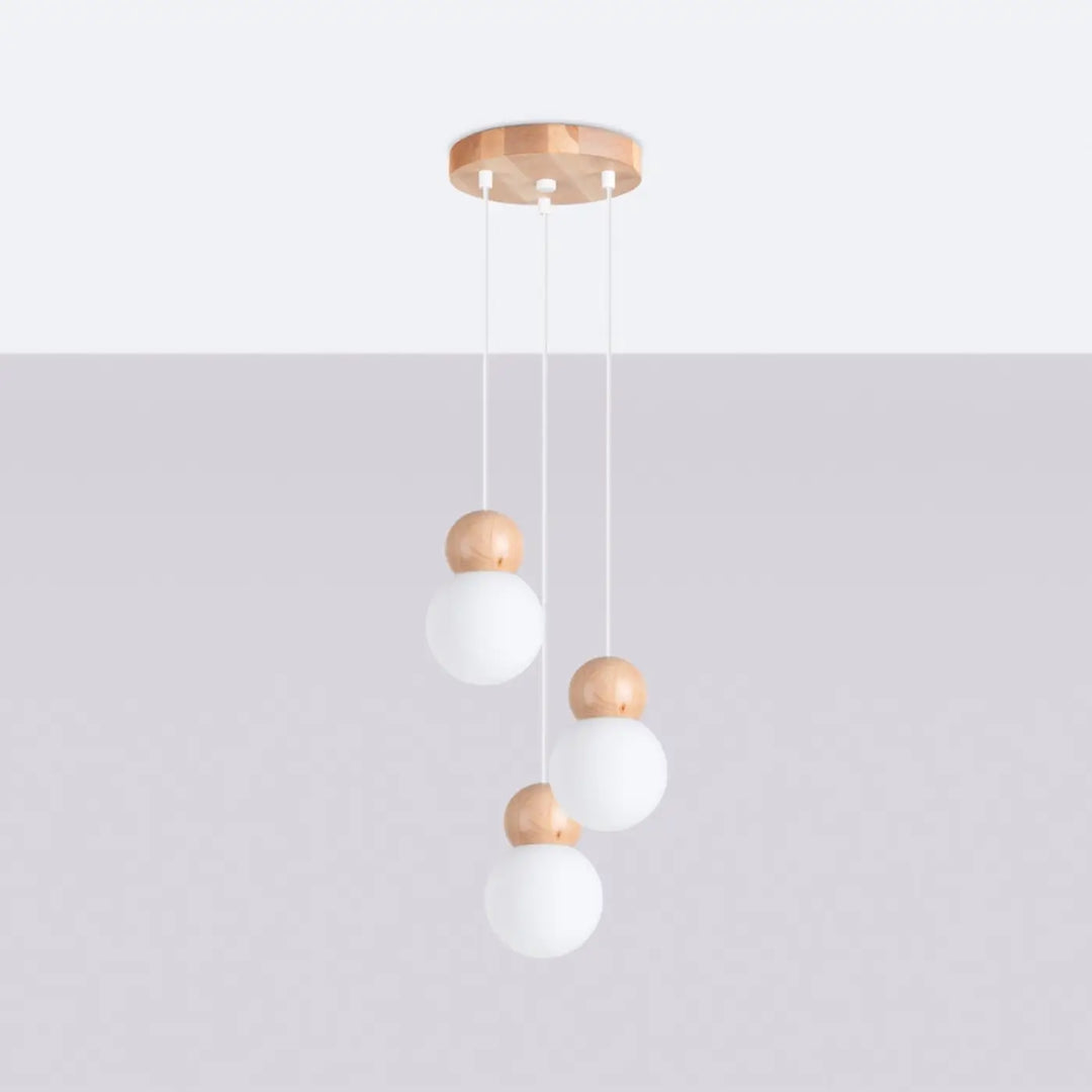 Suspension blanc/bois naturel éteinte
