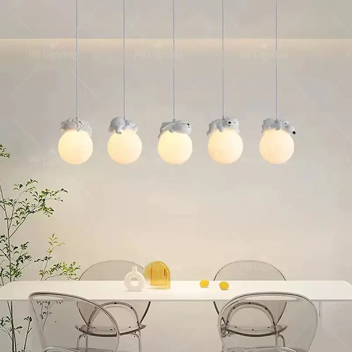 Creative Cartoon Animals LED Hanging Chandelier for Living Room Kid’s Bedroom Bedside Lamps Home-appliance Decor