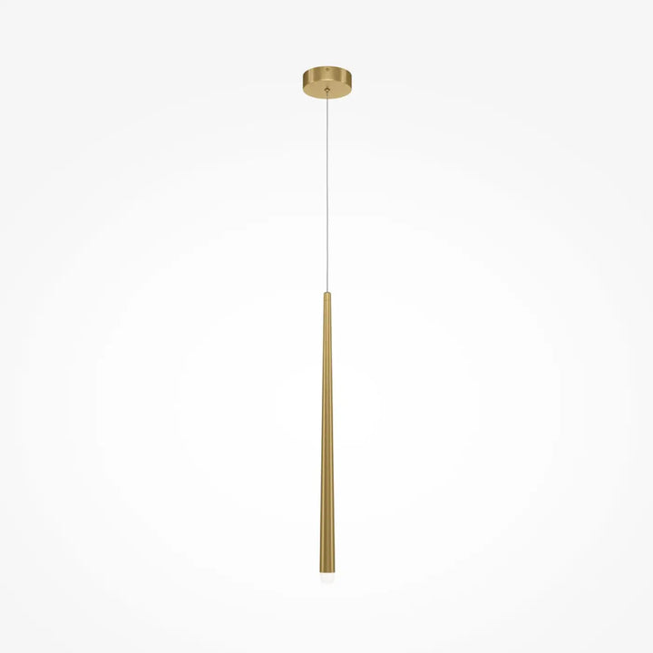 Suspension luminaire cascade conique en laiton minimaliste cylindrique avec led intégrée idéale pour cage d’escalier