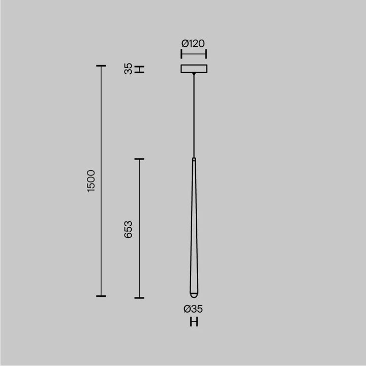 Suspension luminaire cascade conique led intégrée avec design élancé pour cage d’escalier ou d’une table