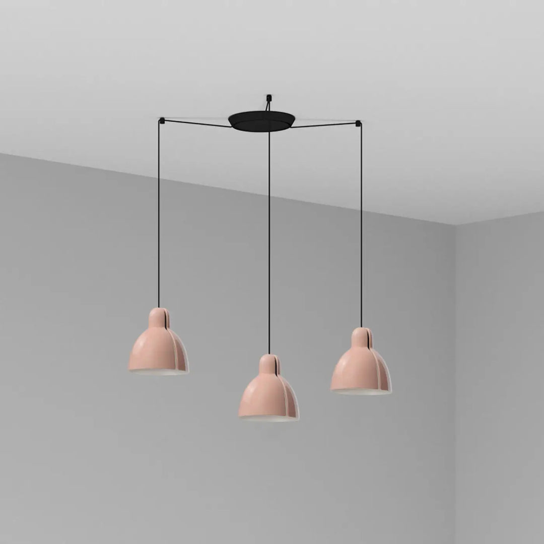Suspension Venice 3 lumières rose de Faro Barcelona