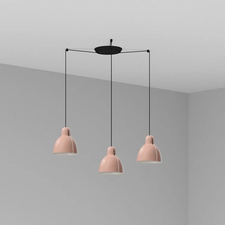 Suspension Venice 3 lumières rose de Faro Barcelona