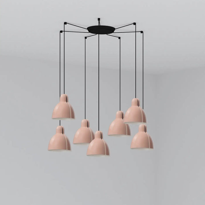 Suspension Venice 7 lumières rose de Faro Barcelona