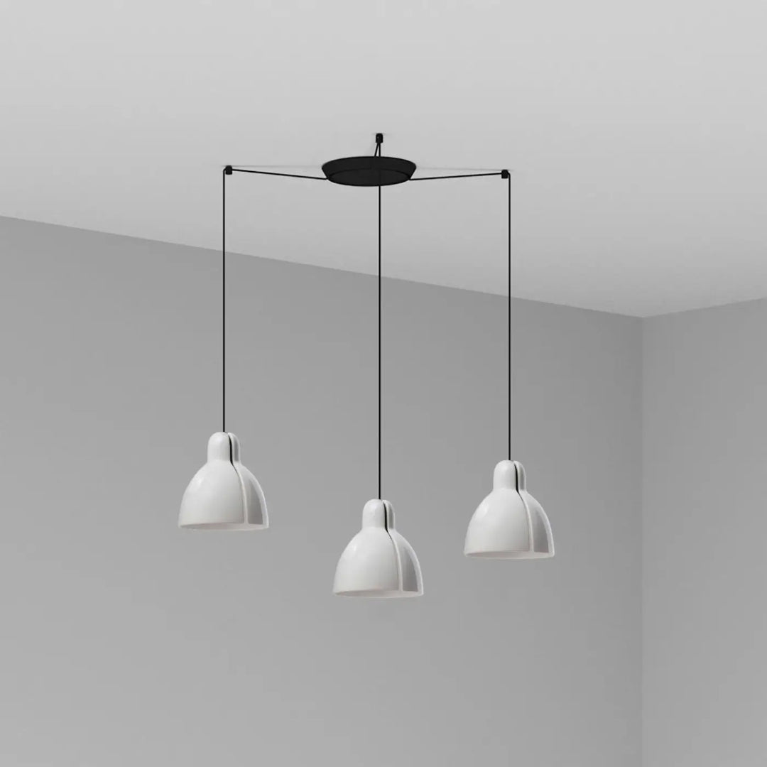 Suspension Venice 3 lumières blanche de Faro Barcelona