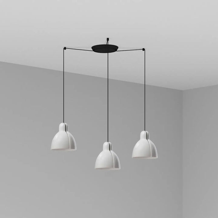 Suspension Venice 3 lumières blanche de Faro Barcelona