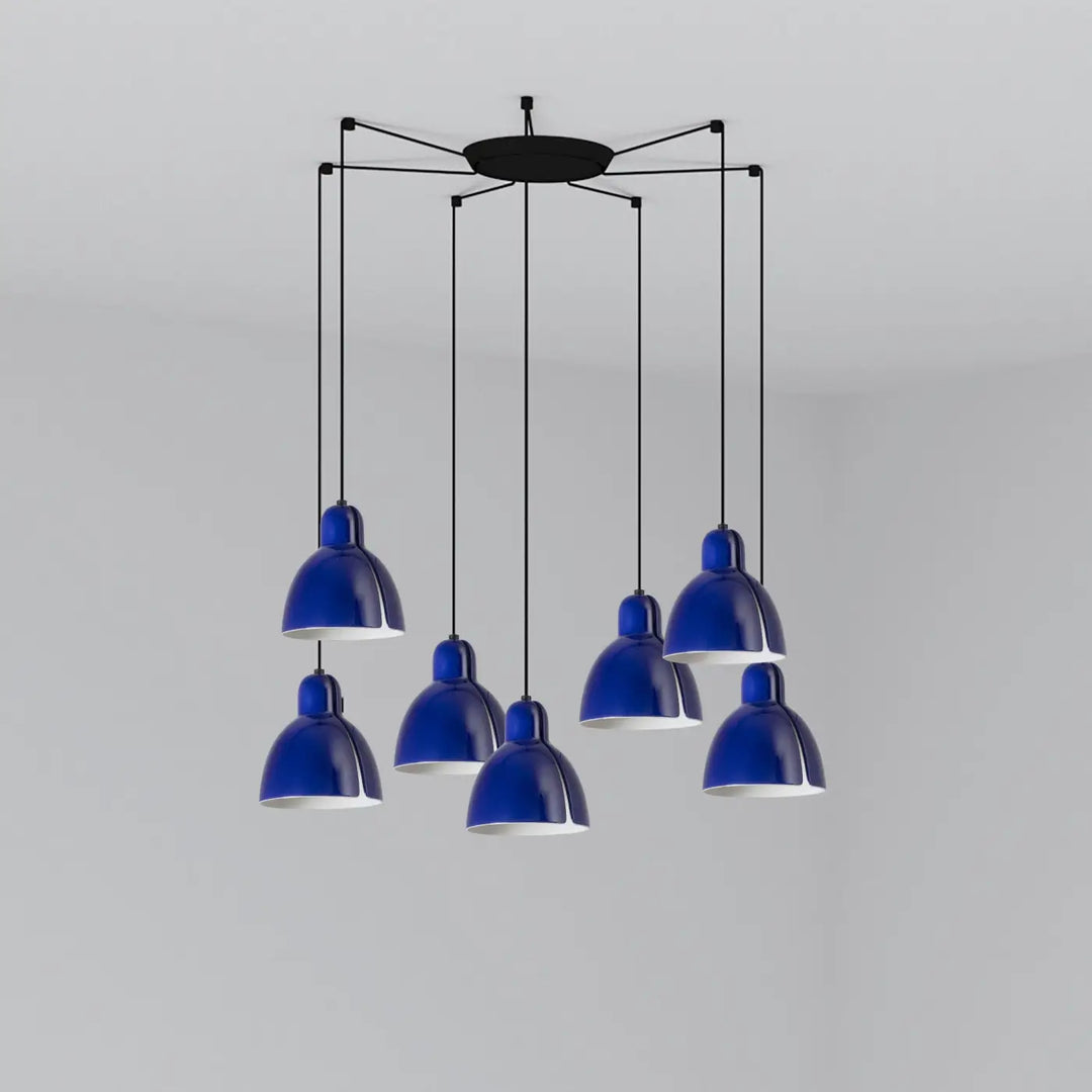 Suspension Venice 7 lumières bleu cobalt de Faro Barcelona